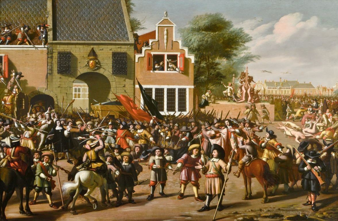 Schilderij met episodes uit de moord op de gebroeders De Witt van Pieter Frits