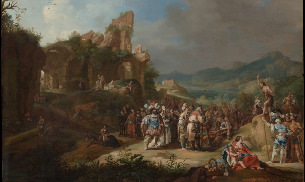 Schilderij De prediking van Johannes de doper van Breebergh